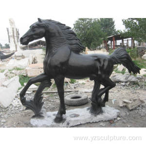 Life Size Black Marble Horse Statue